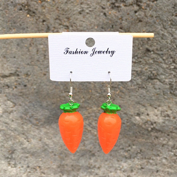 Resin stereo lemon orange earrings long pendant fashion summer fruit jewelry for girls and teenagers gifts wholesale