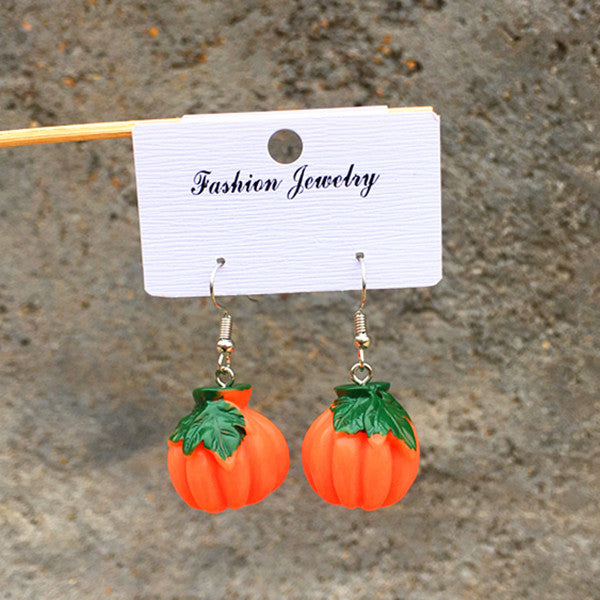 Resin stereo lemon orange earrings long pendant fashion summer fruit jewelry for girls and teenagers gifts wholesale