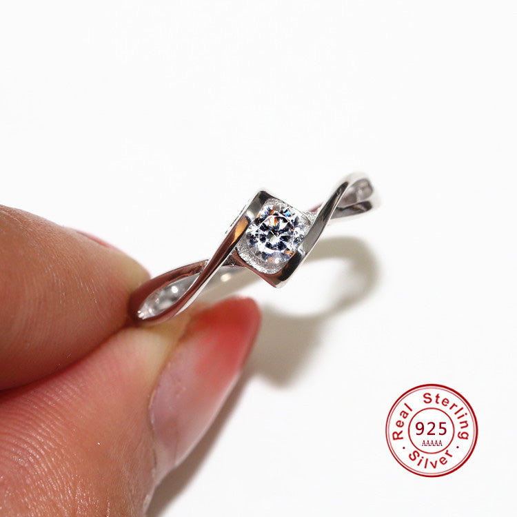 Classical Female AAA Crystal Zircon Stone Infinite Ring Silver color Finger Ring Promise Engagement Rings for Women