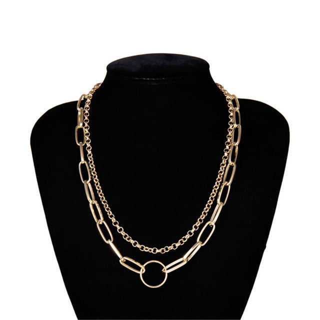 Punk Miami Cuban Choker Necklace Collar Statement Hip Hop Big Chunky Aluminum Gold Color Thick Chain Necklace Women Jewelry