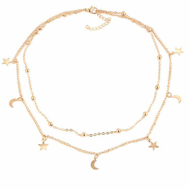 Boho Shell Pendant Necklace for Women Long Chain Round Coin Multilayer Choker 2019 Collares Necklace Wedding Jewelry