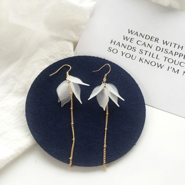 2019 New flower handmade bohemia boho earrings women fashion long hanging earrings crystal female wedding earings party jewelry