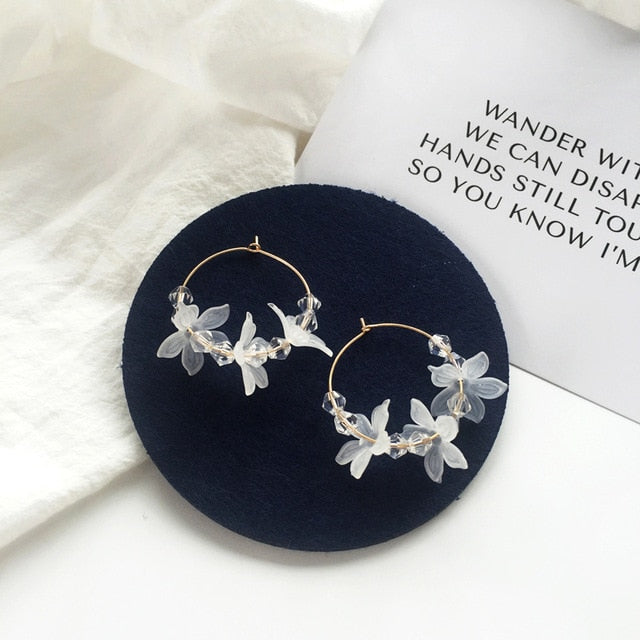 2019 New flower handmade bohemia boho earrings women fashion long hanging earrings crystal female wedding earings party jewelry
