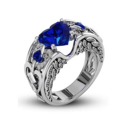 Charm Multicolor 925 Sterling Silver Princess Heart Zircon Engagement Rings for Women Anel Austrian Crystals Jewelry Top Quality