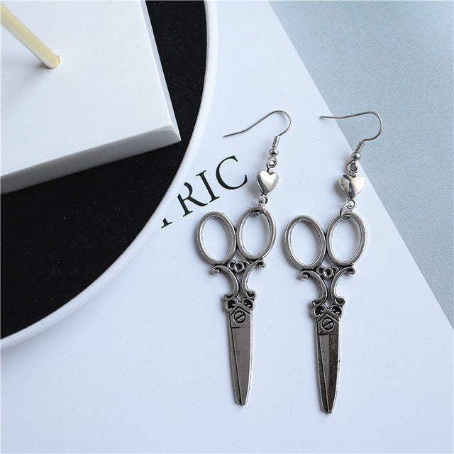 Punk Cheap Sliver Handcuffs Blade Gun Drop Earrings Creativity Jewelry Accessories Women Simple Fashion Cool Wholesale Pistols