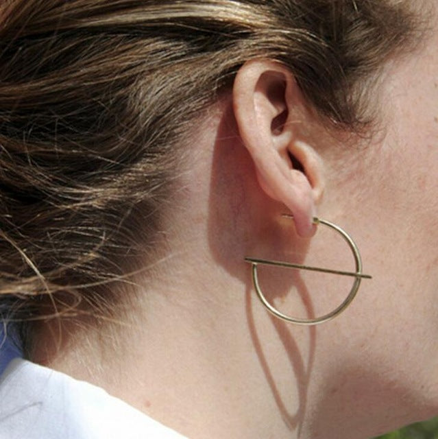 2020 New Fashion Round Dangle Drop Korean Earrings For Women Geometric Round Heart Gold Earring Wedding Jewelry 8g