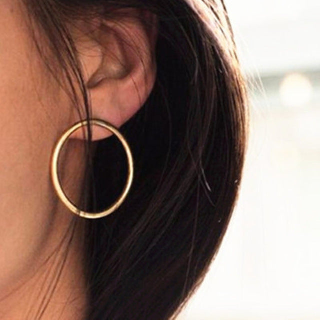 2020 New Fashion Round Dangle Drop Korean Earrings For Women Geometric Round Heart Gold Earring Wedding Jewelry 8g
