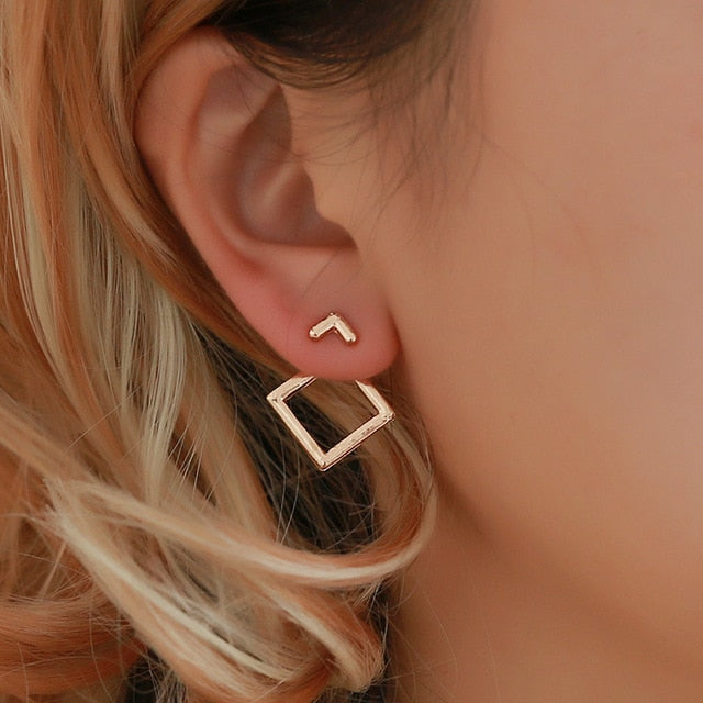 2020 New Fashion Round Dangle Drop Korean Earrings For Women Geometric Round Heart Gold Earring Wedding Jewelry 8g