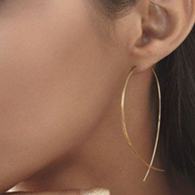 2020 New Fashion Round Dangle Drop Korean Earrings For Women Geometric Round Heart Gold Earring Wedding Jewelry 8g