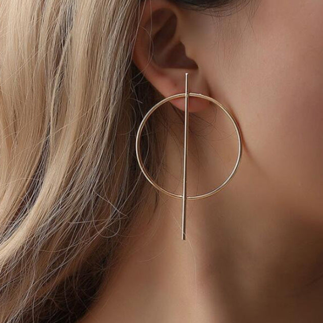 2020 New Fashion Round Dangle Drop Korean Earrings For Women Geometric Round Heart Gold Earring Wedding Jewelry 8g