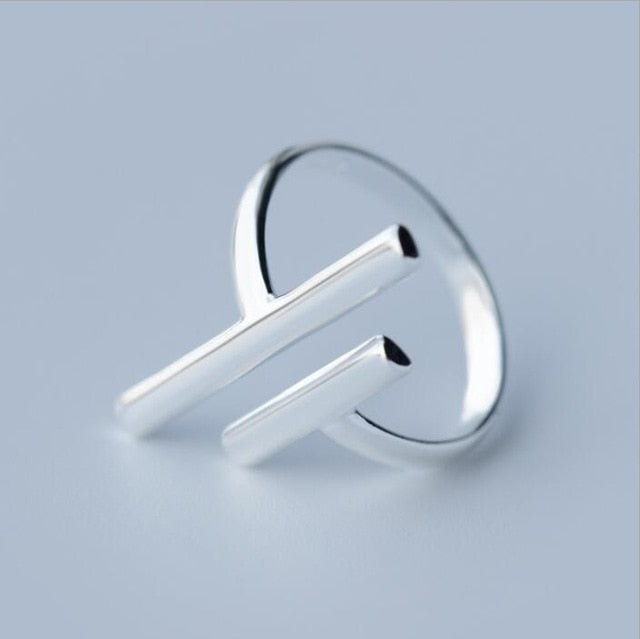 Jisensp Minimalist Jewelry Silver Color Geometric Rings for Women Adjustable Round Triangle Heartbeat Finger Ring bague femme