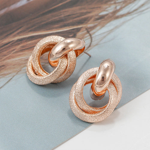 Flashbuy Gold Color Alloy Drop Earrings For Women Simple Exaggeration Earrings Wedding Fashion Jewelry Trendy Accessories