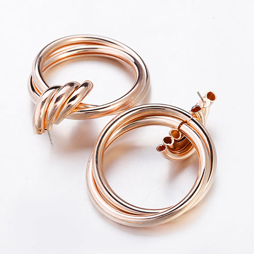 Flashbuy Gold Color Alloy Drop Earrings For Women Simple Exaggeration Earrings Wedding Fashion Jewelry Trendy Accessories