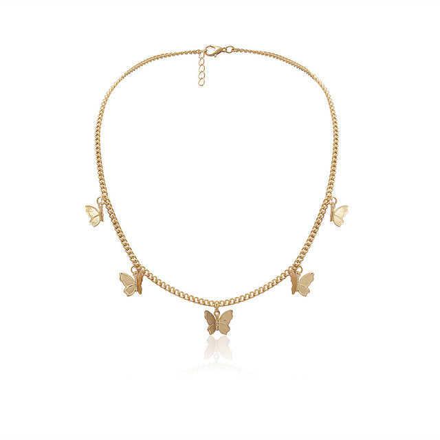 JCYMONG Bohemian Cute Butterfly Choker Necklace For Women Gold Silver Color Clavicle Chain 2020 Fashion Female Chocker Jewelry