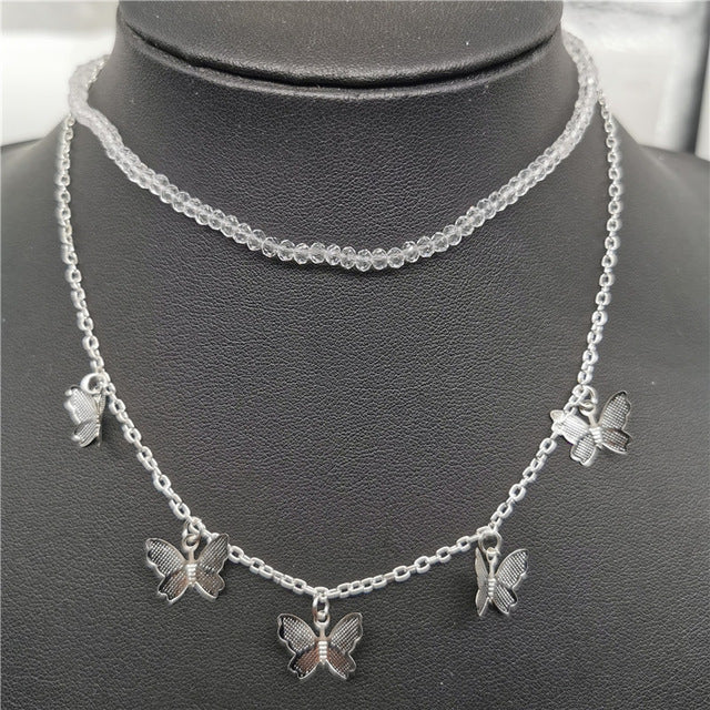 JCYMONG Bohemian Cute Butterfly Choker Necklace For Women Gold Silver Color Clavicle Chain 2020 Fashion Female Chocker Jewelry