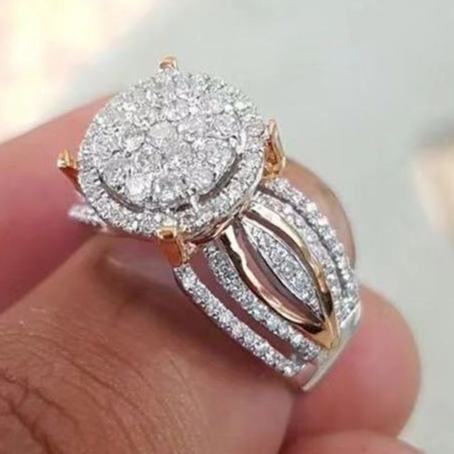 FFLACELL NEW Female Luxury Rhinestone Rings Engagement Ring For Woman Wedding Party Gift