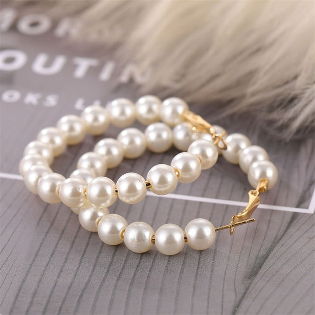 IPARAM Trend Simulation Pearl Long Earrings Female White Round Pearl Wedding Pendant Earrings Fashion Korean Jewelry Earrings