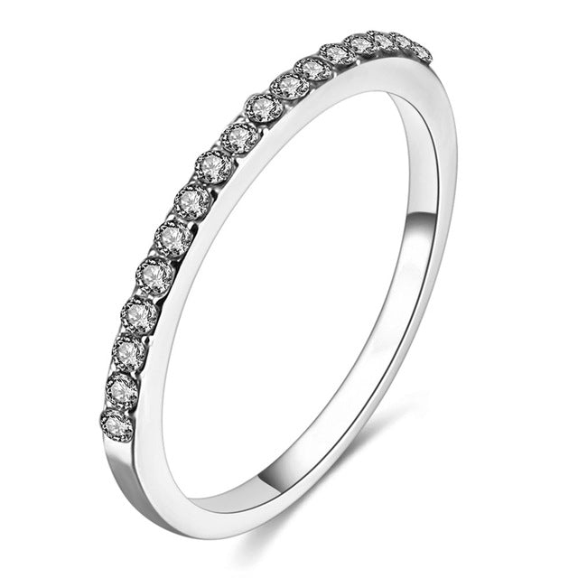 FAMSHIN Fashion Wedding Ring For Women Classic Luxury Mini Crystal Zircon Rings Rose Gold Silver Color Engagement Rings Jewelry