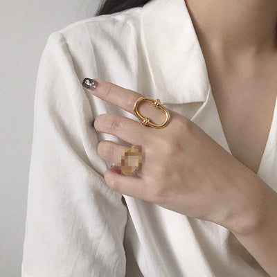 AOMU 1PC 2020 Fashion Golden Metal Rings for Women Geometric Cross Twist Minimalist Ring Party Jewelry Gifts