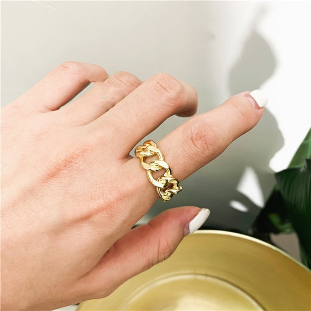 AOMU 1PC 2020 Fashion Golden Metal Rings for Women Geometric Cross Twist Minimalist Ring Party Jewelry Gifts