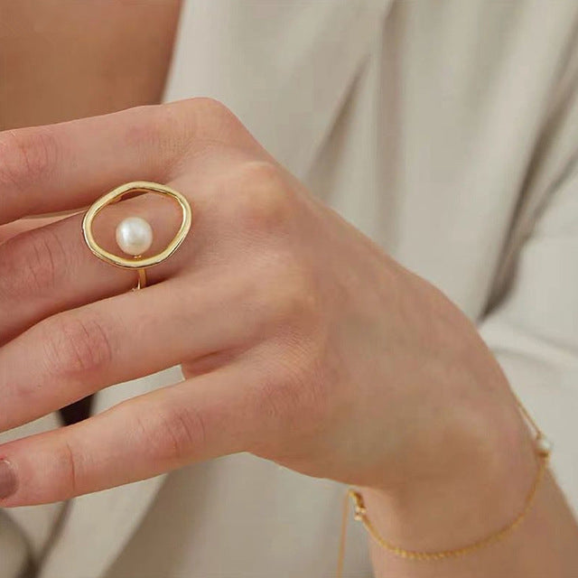 AOMU 1PC 2020 Fashion Golden Metal Rings for Women Geometric Cross Twist Minimalist Ring Party Jewelry Gifts