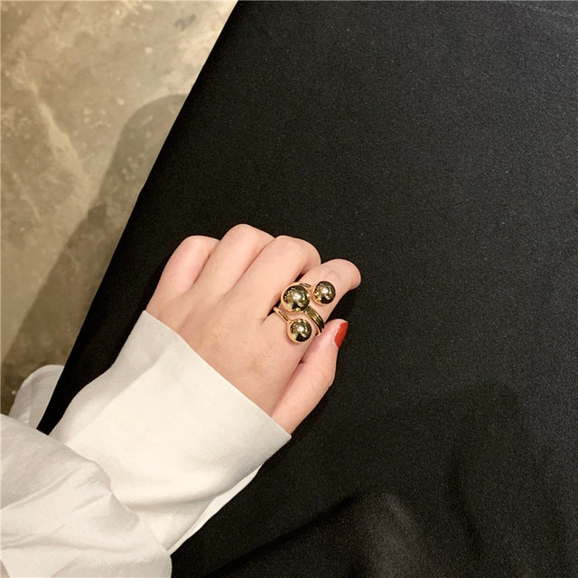 AOMU 1PC 2020 Fashion Golden Metal Rings for Women Geometric Cross Twist Minimalist Ring Party Jewelry Gifts