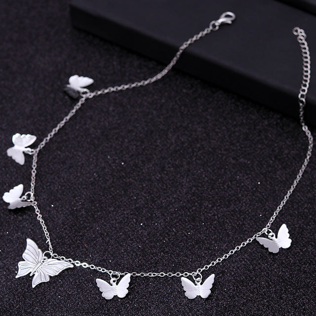 Small Animal Butterfly Stars Chain Necklaces for Women Hot Sale Gold Silver Color Clavicle Chain Necklaces Jewelry Accessories