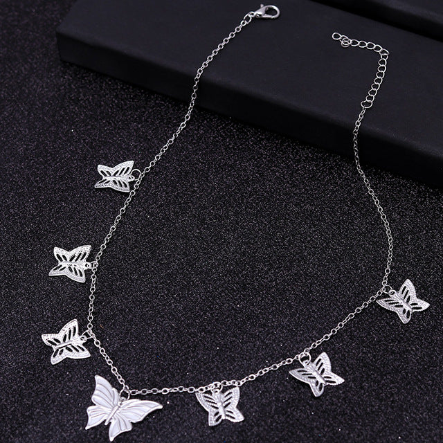 Small Animal Butterfly Stars Chain Necklaces for Women Hot Sale Gold Silver Color Clavicle Chain Necklaces Jewelry Accessories