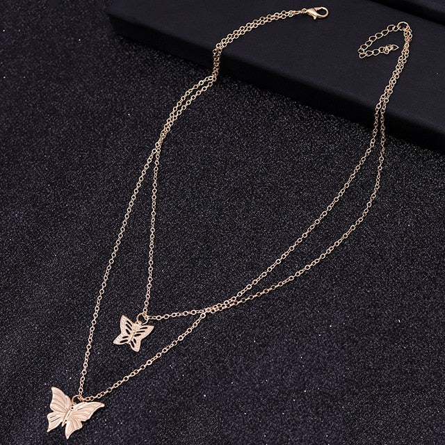 Small Animal Butterfly Stars Chain Necklaces for Women Hot Sale Gold Silver Color Clavicle Chain Necklaces Jewelry Accessories
