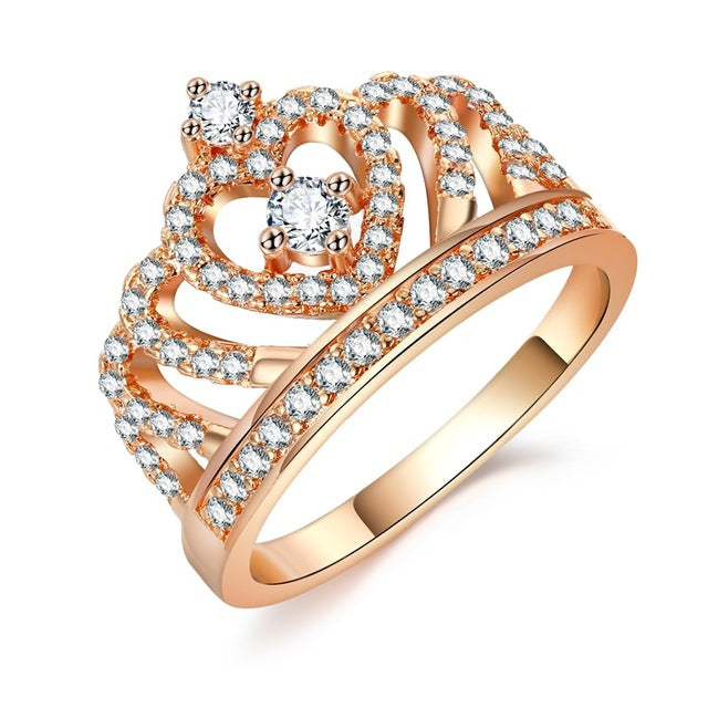 VKME Crown Zircon Ring Women's Wedding Engagement Jewelry Wholesale