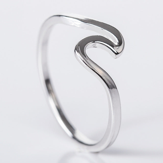 Mossovy Wave Alloy  Rings Charms Rose Gold Ring Minimalist Jewelry Wedding Rings for Women Bague Femme Anillos Mujer