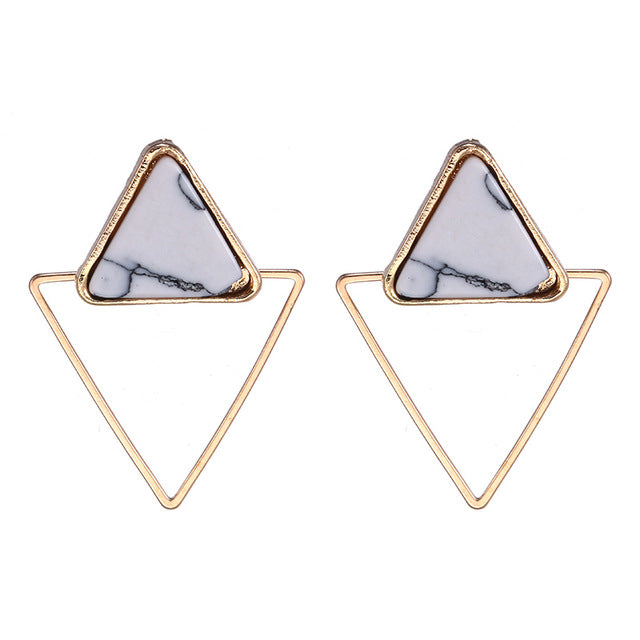 2019 New Women's Earrings Color Metal Simple Charm Hollow Geometric Pendant Earrings Suitable For Winter Jewelry Lover Gift