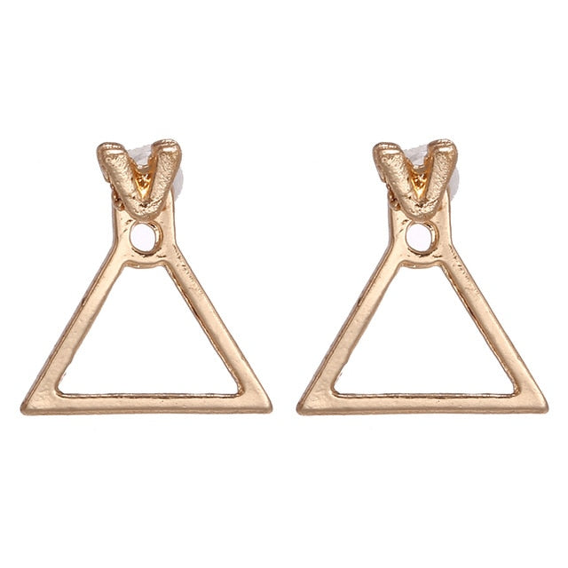2019 New Women's Earrings Color Metal Simple Charm Hollow Geometric Pendant Earrings Suitable For Winter Jewelry Lover Gift