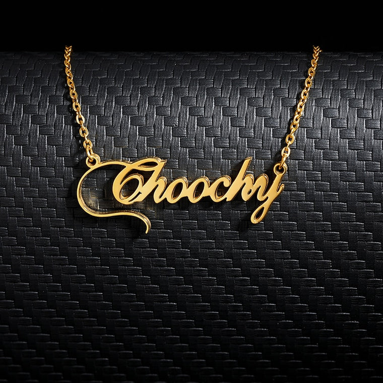 Personalized Custom Name Necklaces For Women Men Gold Silver Color Stainless Steel Long Chain Nameplate Pendant Necklace Jewelry