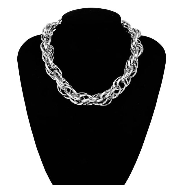 High Quality Punk Lock Choker Necklace Pendant Women Collar Statement Brand Gold Color Chunky Thick Chain Necklace Steampunk Men