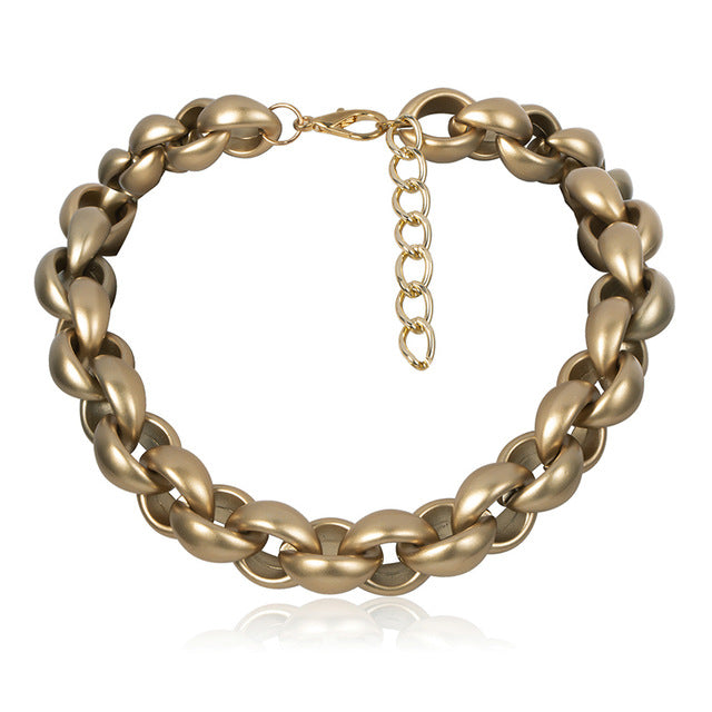High Quality Punk Lock Choker Necklace Pendant Women Collar Statement Brand Gold Color Chunky Thick Chain Necklace Steampunk Men