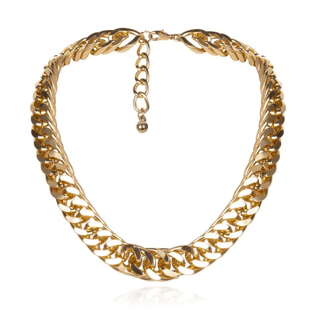 High Quality Punk Lock Choker Necklace Pendant Women Collar Statement Brand Gold Color Chunky Thick Chain Necklace Steampunk Men