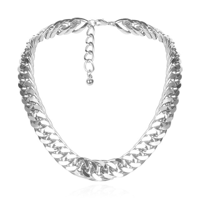 High Quality Punk Lock Choker Necklace Pendant Women Collar Statement Brand Gold Color Chunky Thick Chain Necklace Steampunk Men