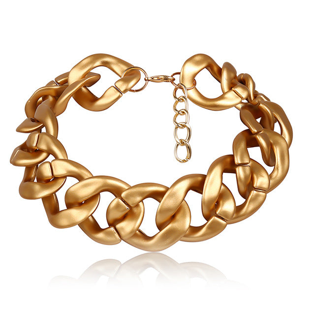 High Quality Punk Lock Choker Necklace Pendant Women Collar Statement Brand Gold Color Chunky Thick Chain Necklace Steampunk Men