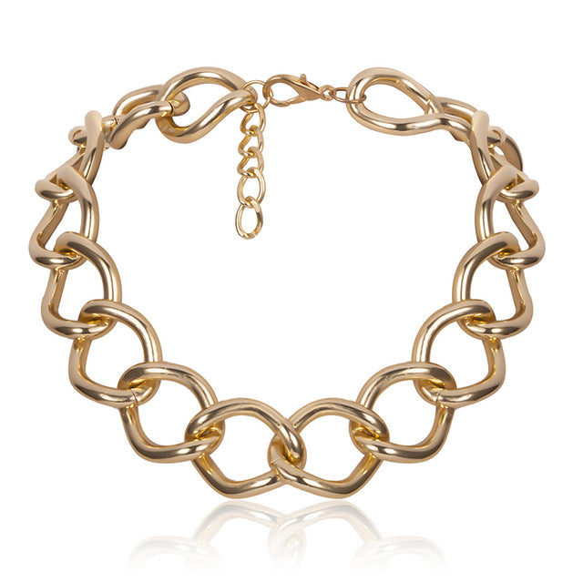 High Quality Punk Lock Choker Necklace Pendant Women Collar Statement Brand Gold Color Chunky Thick Chain Necklace Steampunk Men