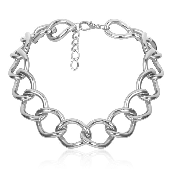 High Quality Punk Lock Choker Necklace Pendant Women Collar Statement Brand Gold Color Chunky Thick Chain Necklace Steampunk Men