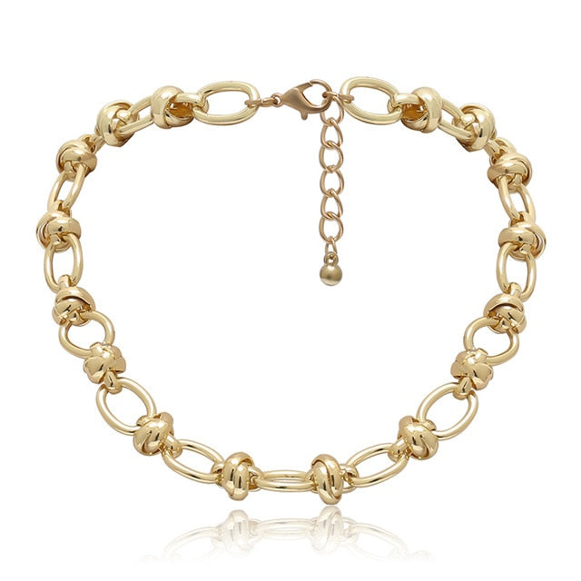 High Quality Punk Lock Choker Necklace Pendant Women Collar Statement Brand Gold Color Chunky Thick Chain Necklace Steampunk Men