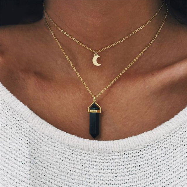 IF YOU Boho Coin Shell Rose Pendant Necklace For Girl Moon Crystal Choker Necklaces Women Beach 2020 Fashion Statement  Jewelry