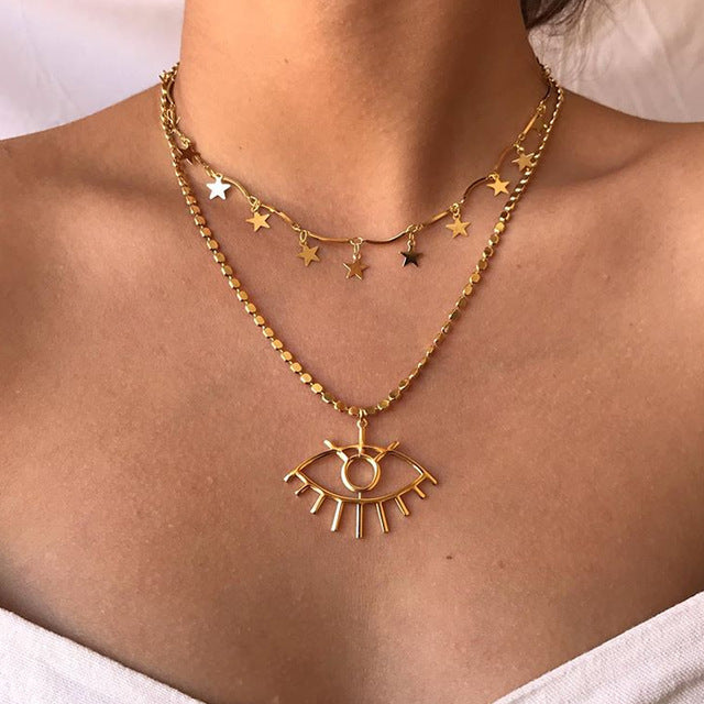 IF YOU Boho Coin Shell Rose Pendant Necklace For Girl Moon Crystal Choker Necklaces Women Beach 2020 Fashion Statement  Jewelry
